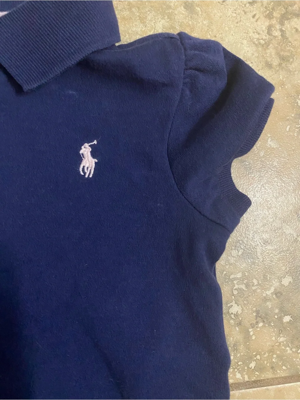 Polo Ralph Lauren Navy Blue Ruffle Cupcake Polo Preppy Baby Girl Dress 24M